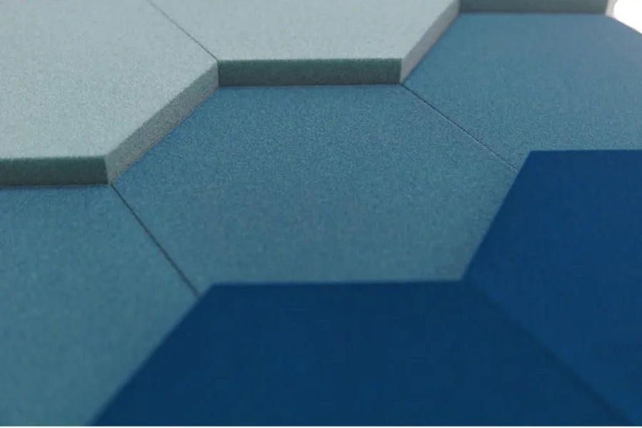 Schallabsorber Fluffo Soft Hexa Flat - Set 12-teilig - Farbe: Teal