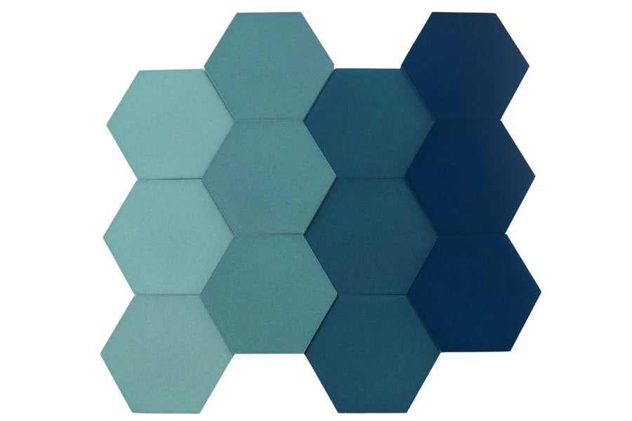 Schallabsorber Fluffo Soft Hexa Flat - Set 12-teilig - Farbe: Teal