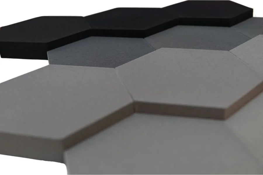 Schallabsorber Fluffo Soft Hexa Flat - Set 12-teilig - Farbe: Grey