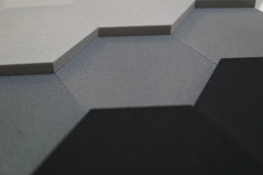 Schallabsorber Fluffo Soft Hexa Flat - Set 12-teilig - Farbe: Grey