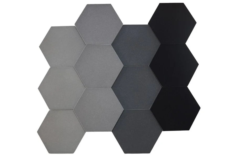 Schallabsorber Fluffo Soft Hexa Flat - Set 12-teilig - Farbe: Grey
