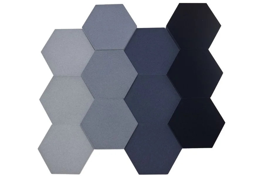 Schallabsorber Fluffo Soft Hexa Flat - Set 12-teilig - Farbe: Navy blue