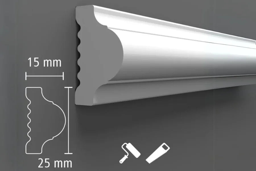 Wandleisten-Set weiß (16-teilig 15,4 m)