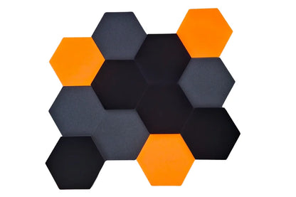 Schallabsorber Fluffo Soft Hexa Flat - Set 12-teilig - Farbe: Dark Golden