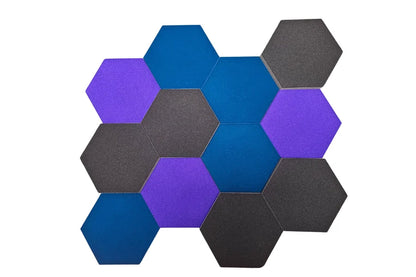 Schallabsorber Fluffo Soft Hexa Flat - Set 12-teilig - Farbe: Dark North Sea